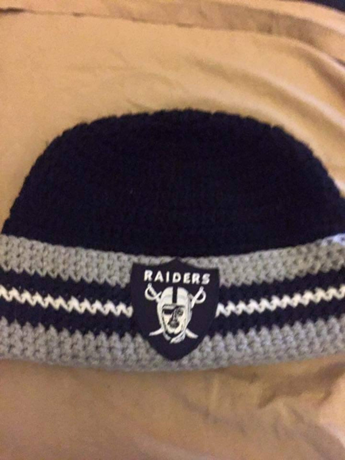 NFL Inspired RAIDERS Crochet Hat Beanie for infant/ child Etsy