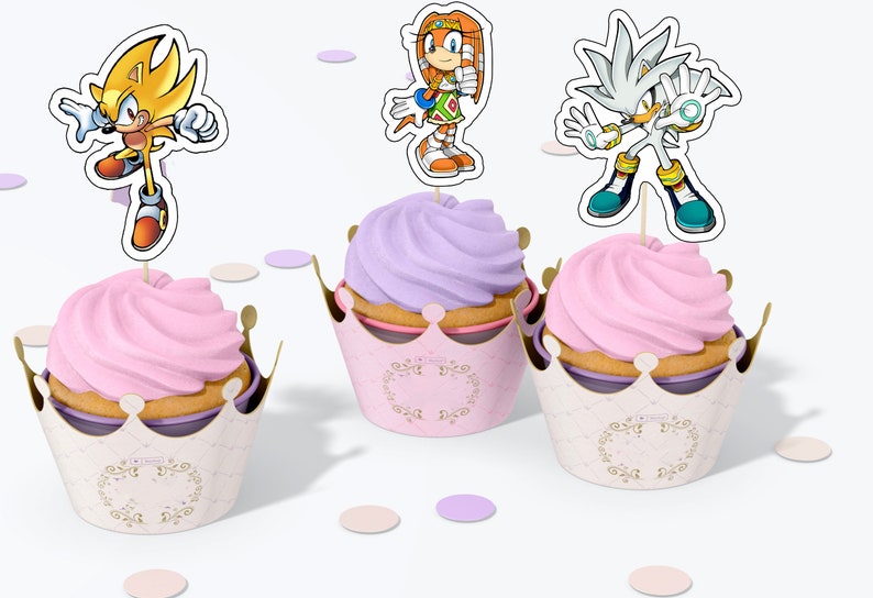Printable File Sonic Cupcake Toppers - Etsy