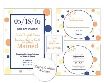 Polka Dot Wedding Invitation Suite