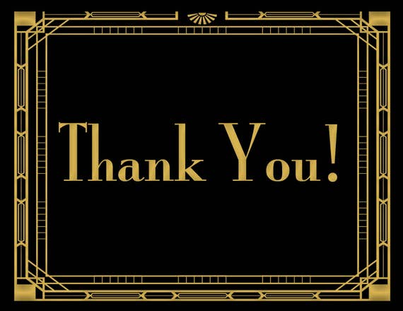 Grosse Gatsby Dankeschon Karte Etsy