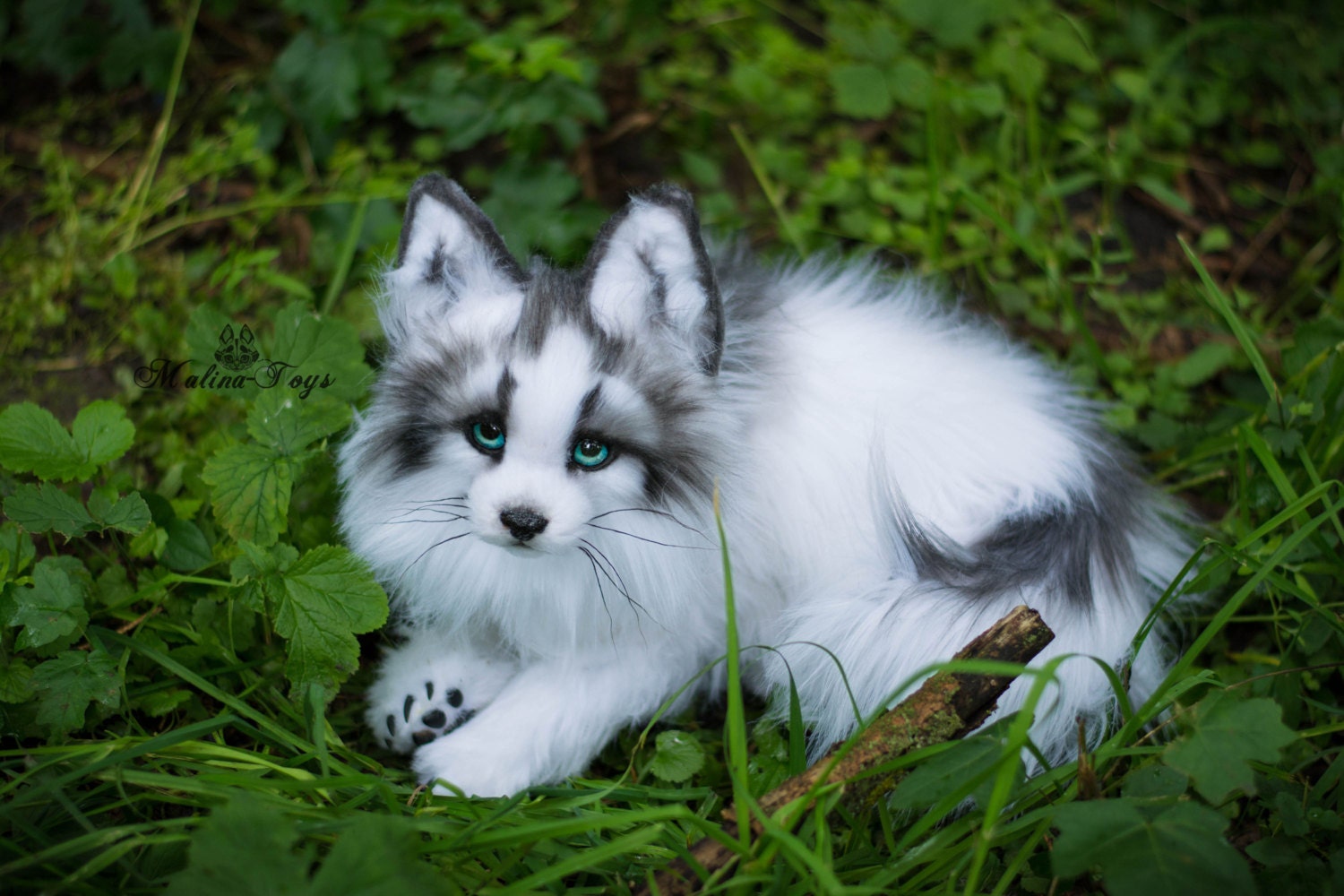 MADE TO ORDER Handmade Poseable toy Arctic Marble Fox.Fox Etsy