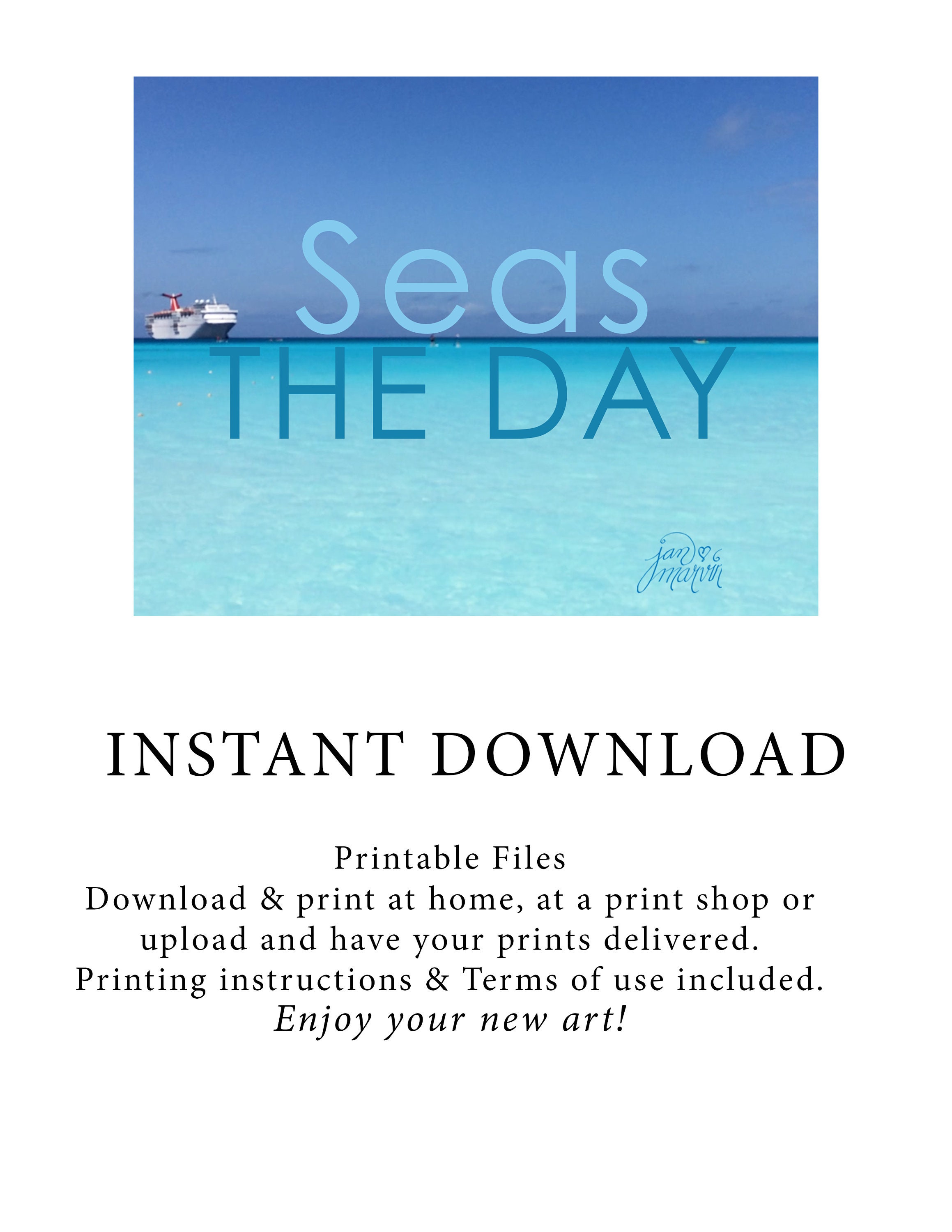 Pinterest Sea.pdf INSTANT DOWNLOAD, Seas the Day, Printable Art, Wall Art Decor - Etsy