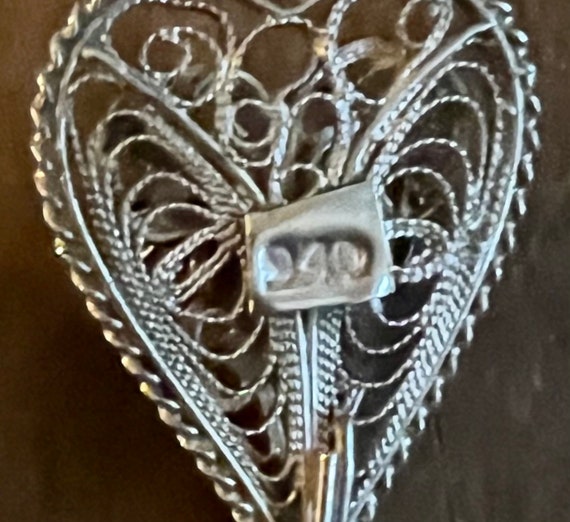 Vintage Oaxaca 940 Sterling Silver Floral Heart F… - image 3