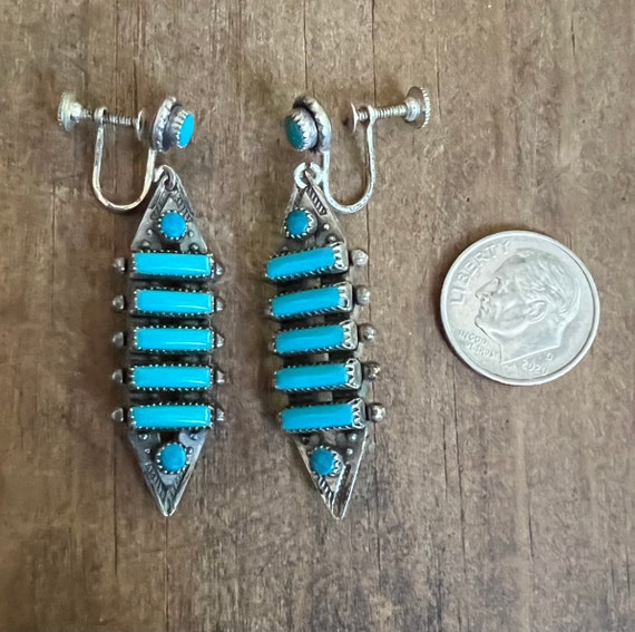 Vintage Old Pawn Zuni Turquoise Sterling Silver D… - image 3