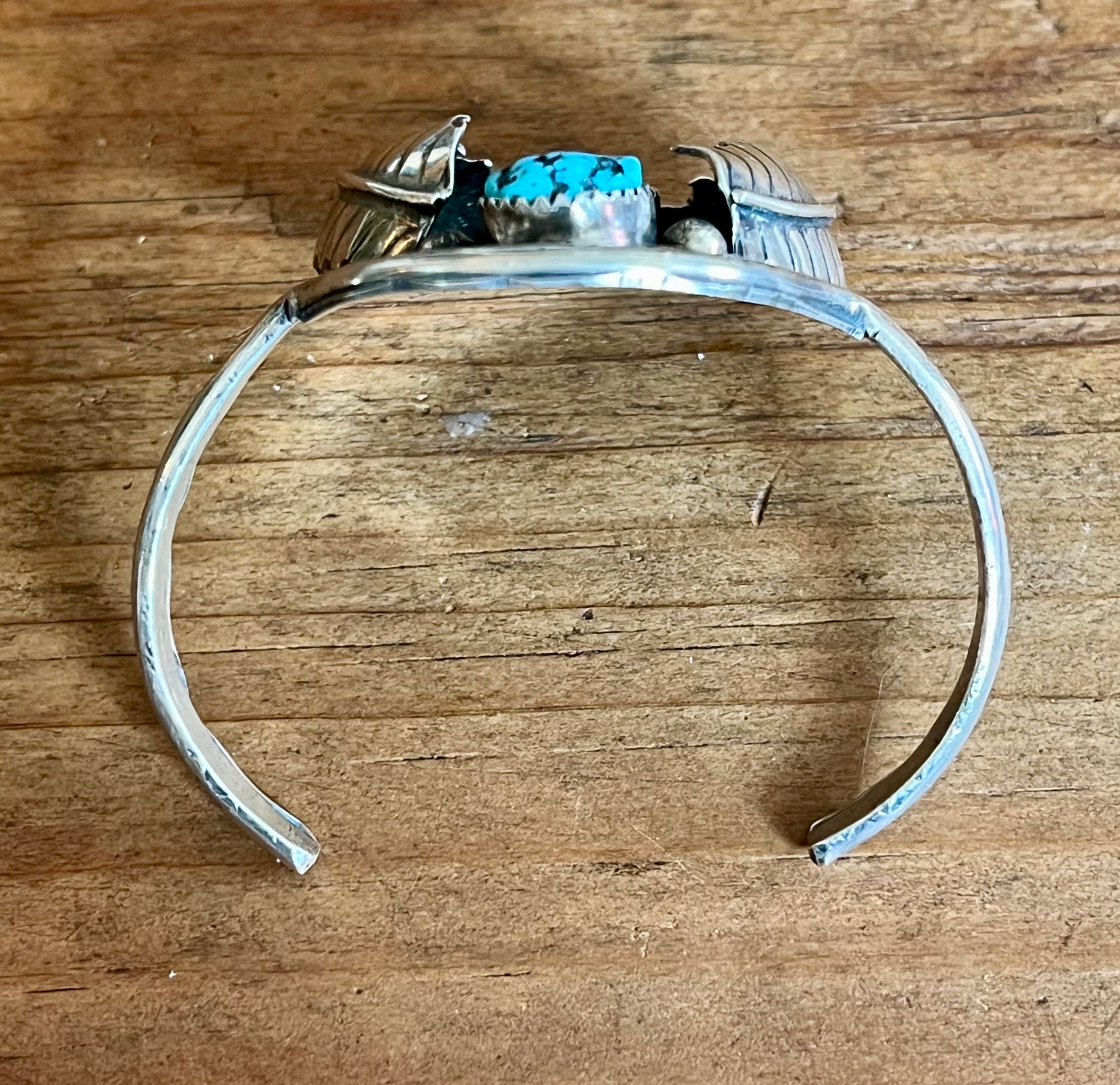 Vintage Old Pawn Navajo Sterling Silver Turquoise Cuff Bracelet - Etsy
