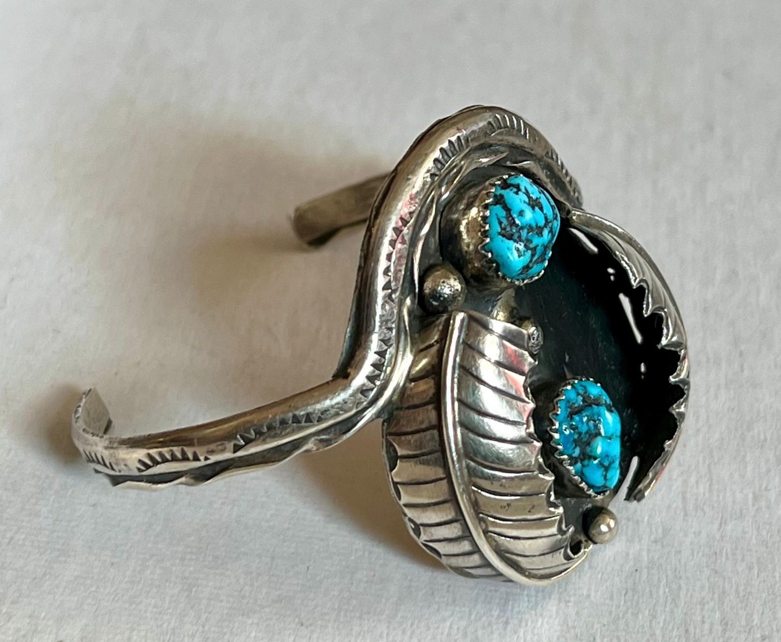 Vintage Old Pawn Navajo Sterling Silver Turquoise Cuff Bracelet - Etsy
