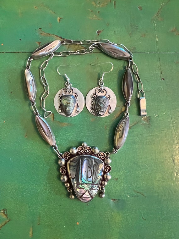 Vintage TAXCO Mexican 925 Sterling Silver Abalone… - image 10