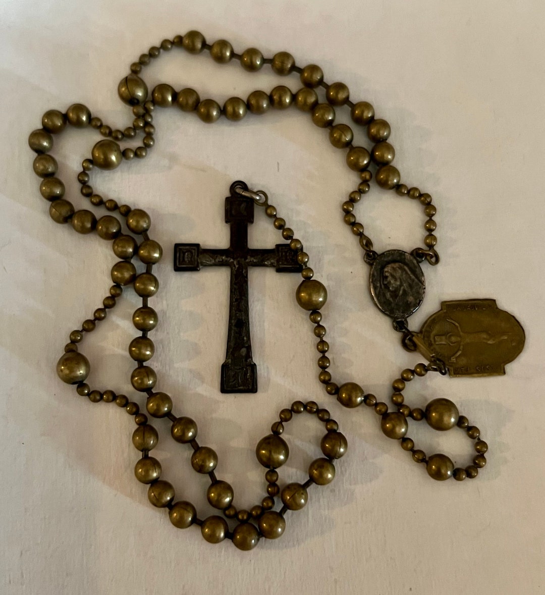 Genuine Antique WWI Military Issued Soldiers Pull Chain Rosary Etsy