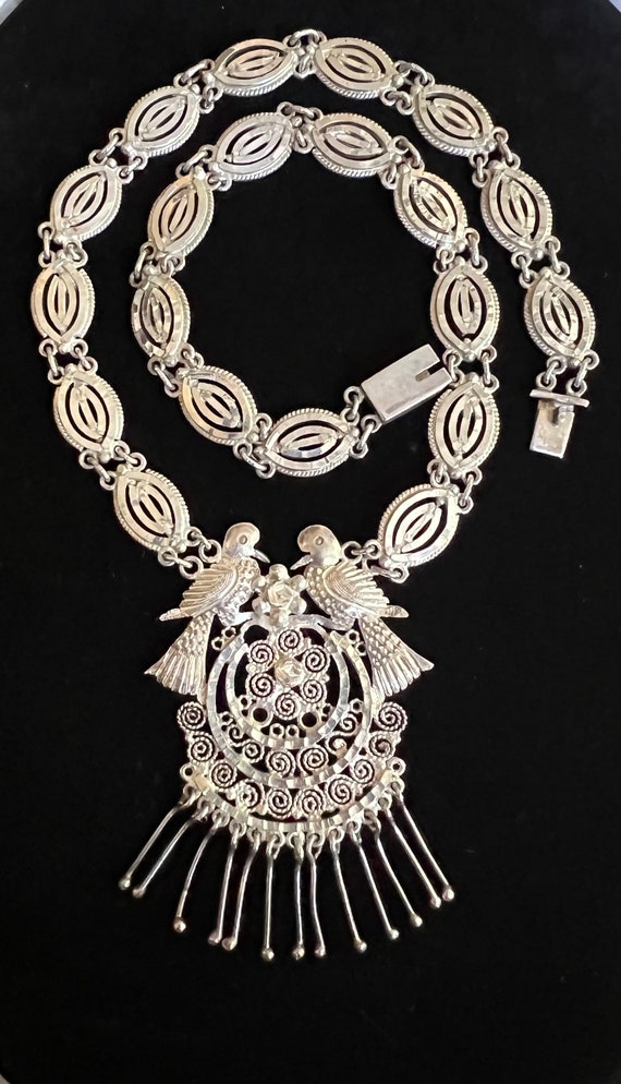Vintage Oaxaca Sterling Silver Mexican Lovebird N… - image 5