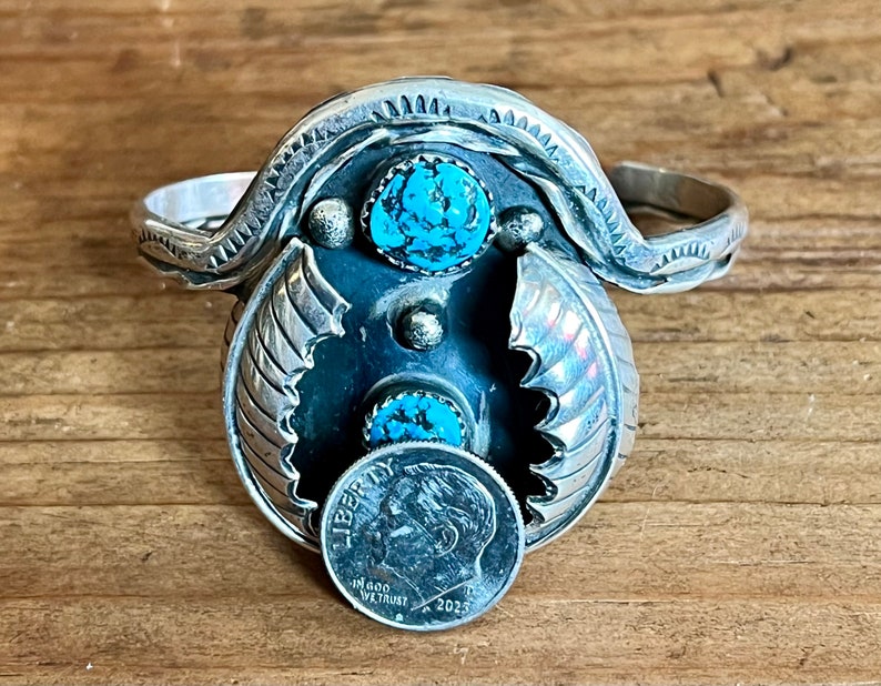 Vintage Old Pawn Navajo Sterling Silver Turquoise Cuff Bracelet - Etsy