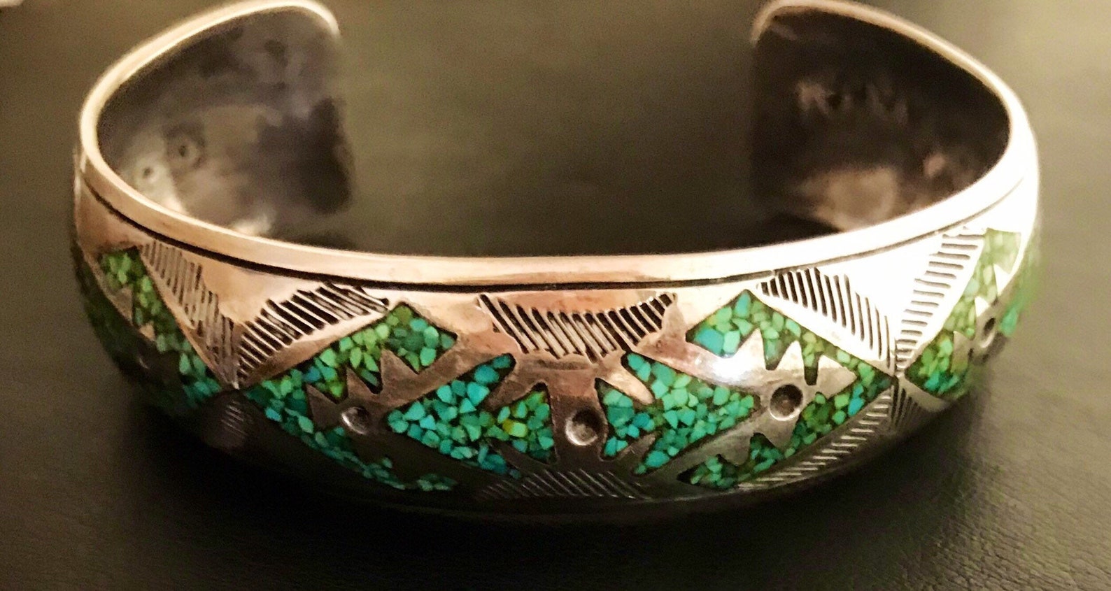 Nakai Navajo Vintage Sterling Silver Turquoise Inlay Cuff Etsy