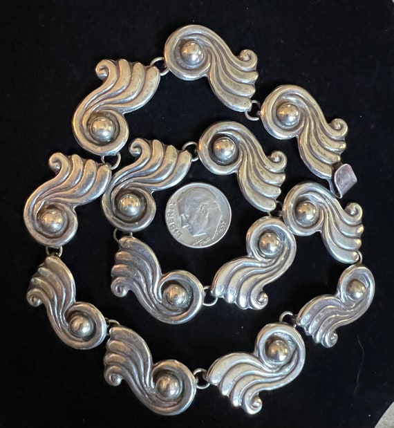 Vintage Mexican Art Nouveau Sterling Silver Choke… - image 6