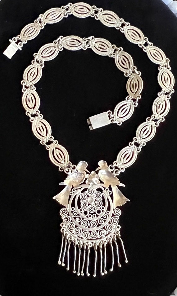 Vintage Oaxaca Sterling Silver Mexican Lovebird N… - image 9