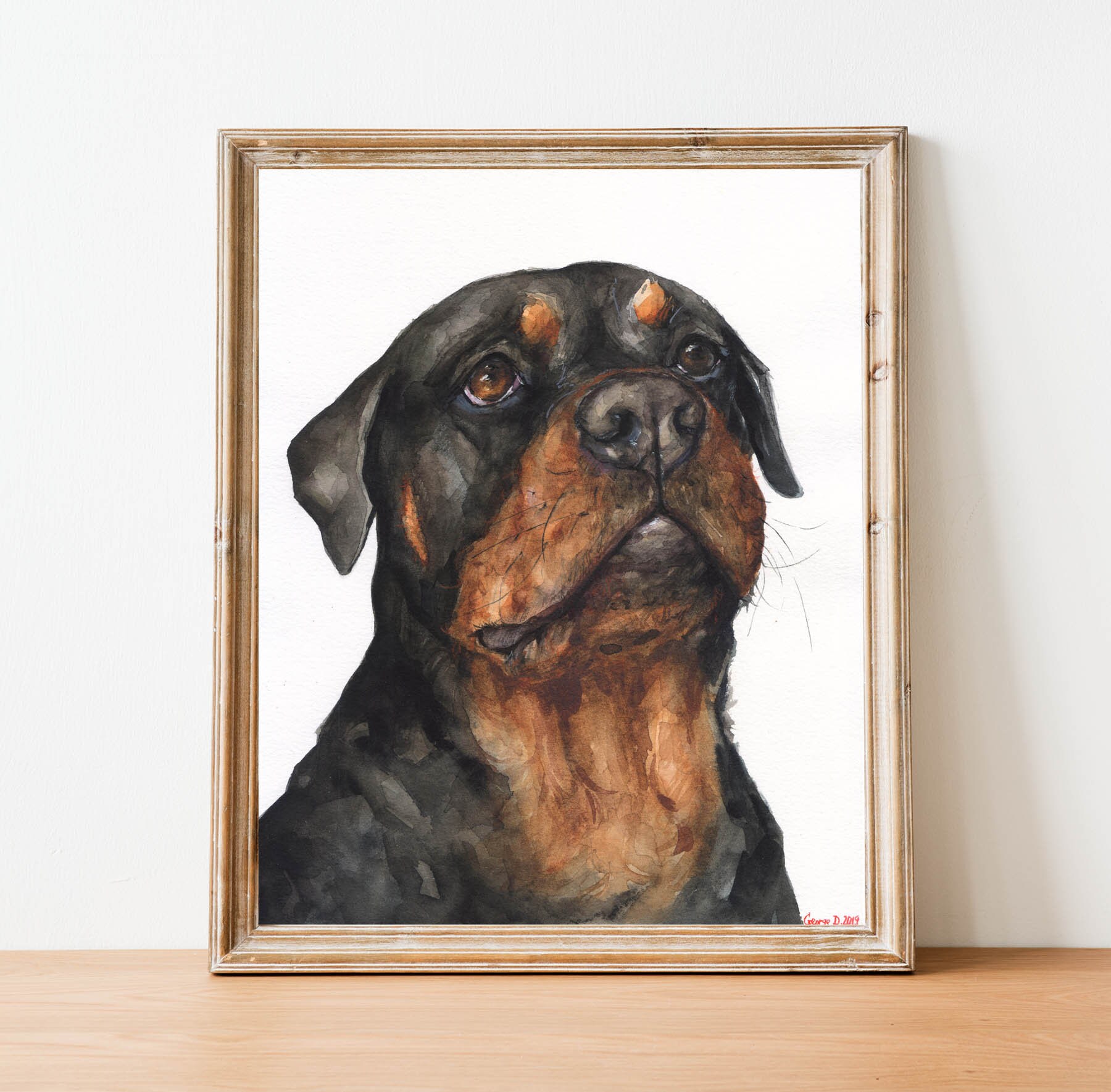 Rottweiler art Rottweiler painting Rottweiler decor Rottie Etsy