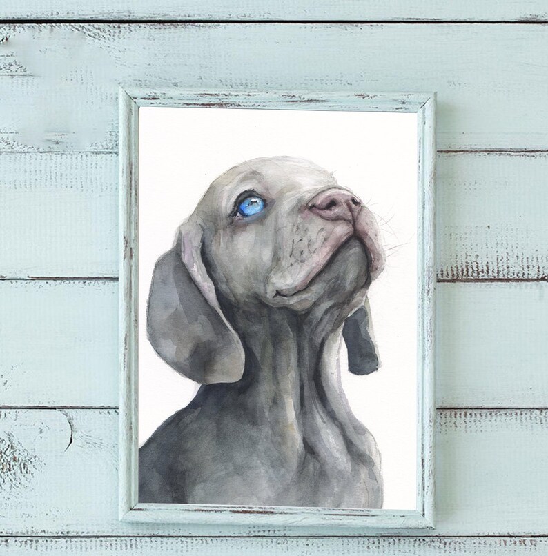 Weimaraner Puppy Printweimaraner Decorweimaraner Etsy