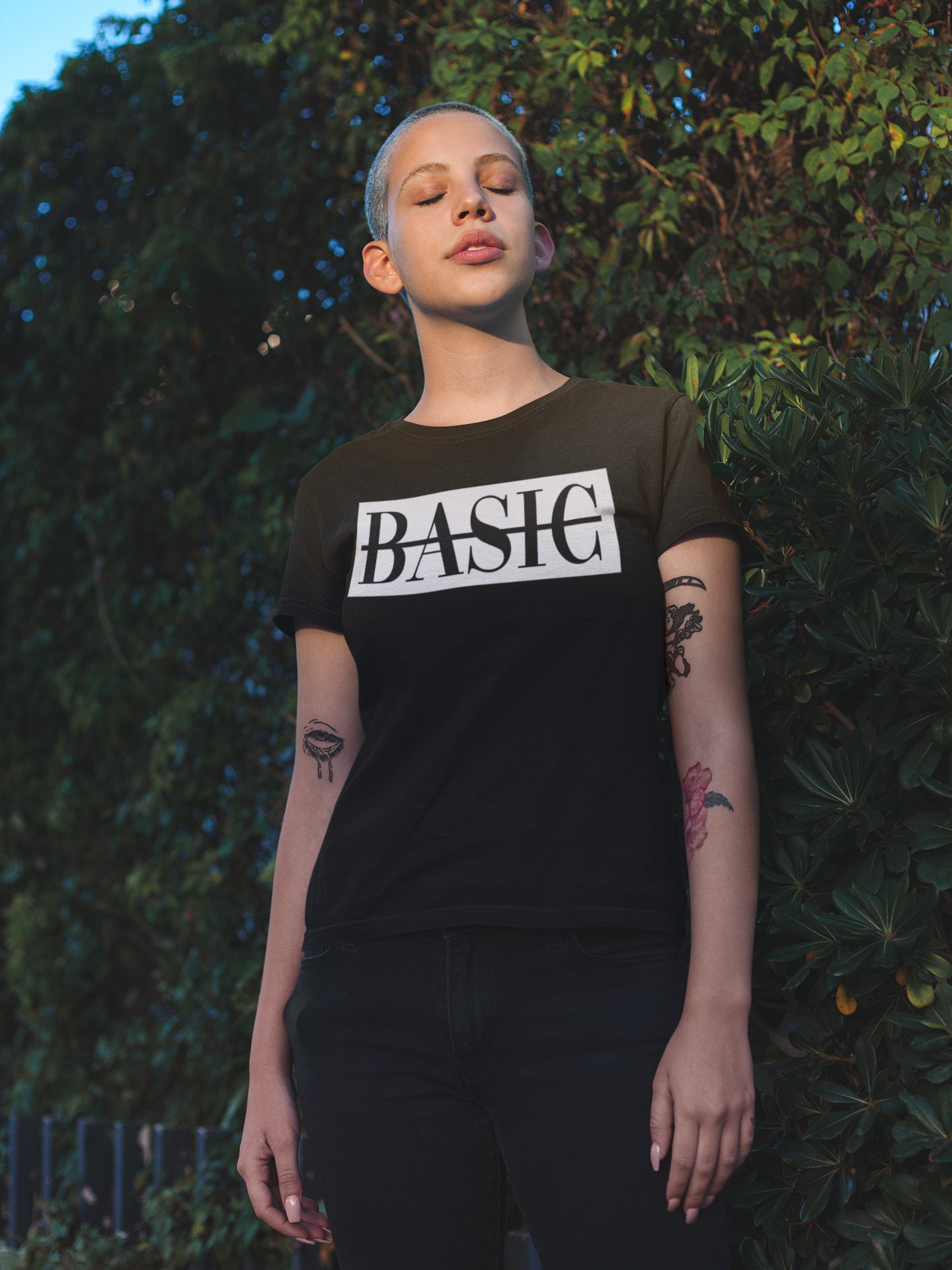 T Shirt Black Fitted Tee Black Graphic 