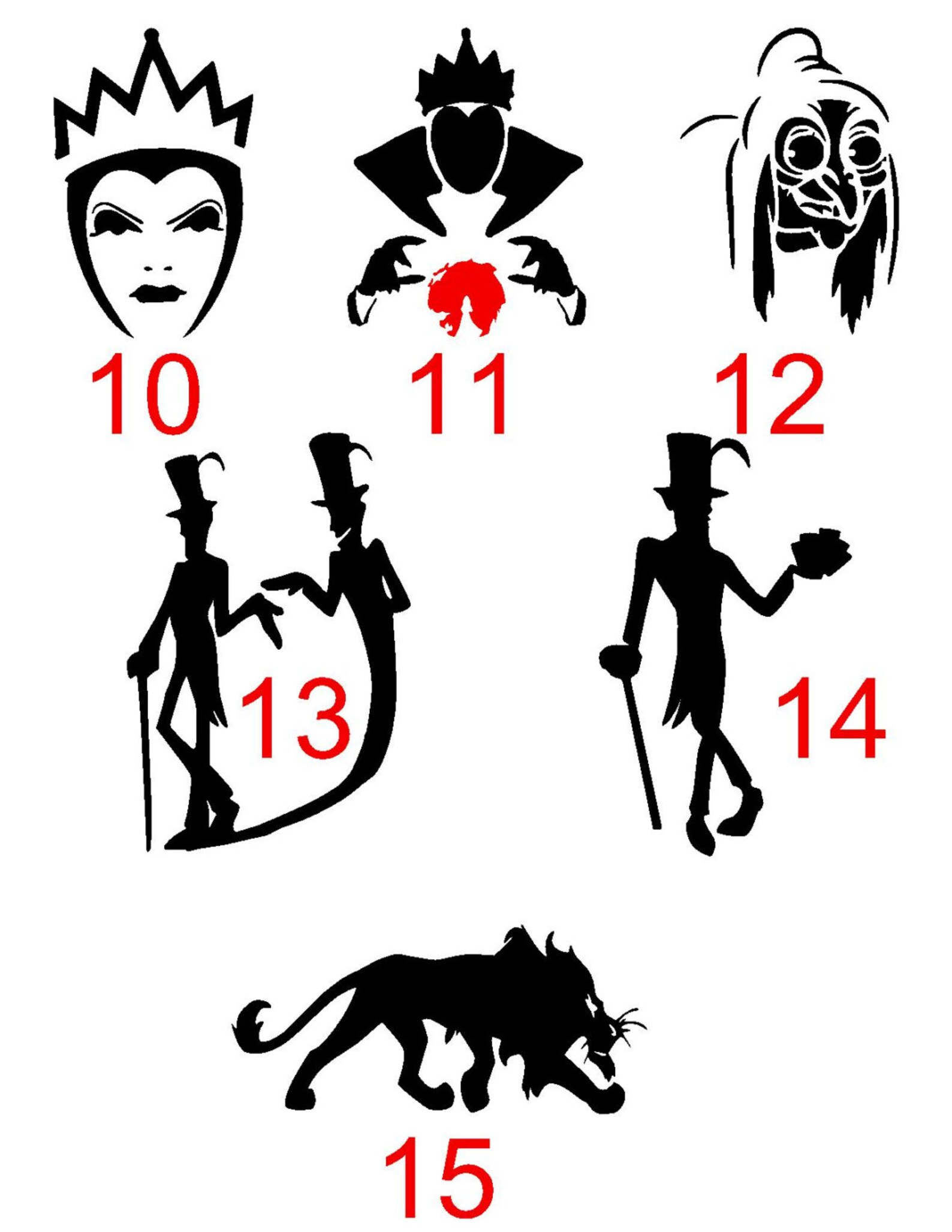 SMALL Disney Villains Iron on Transfer Not so Scary Etsy