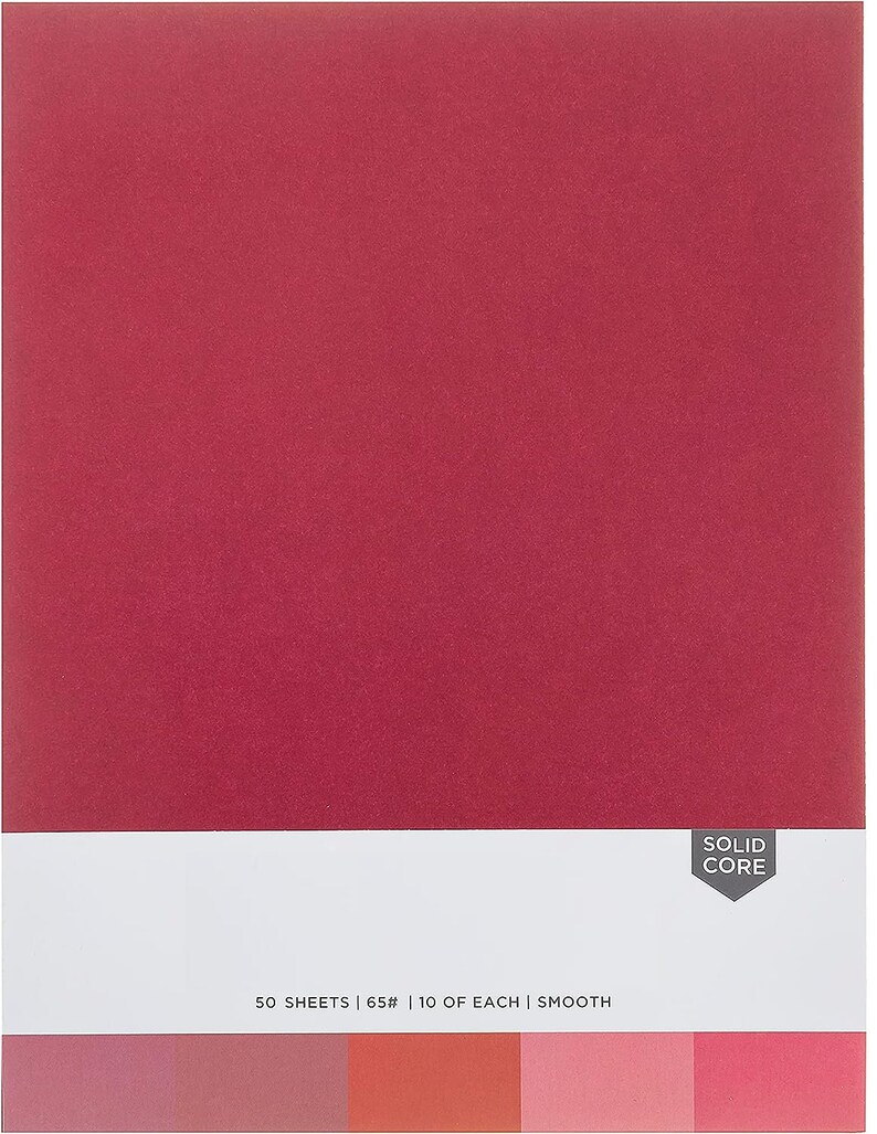 8 1/2 X 11 Card Stock Solid Core Reds Scrapbook Paper 65lb Etsy