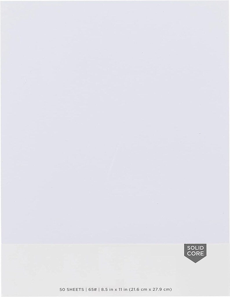 8 1/2 X 11 Card Stock Solid Core White Scrapbook Paper 65lb Etsy