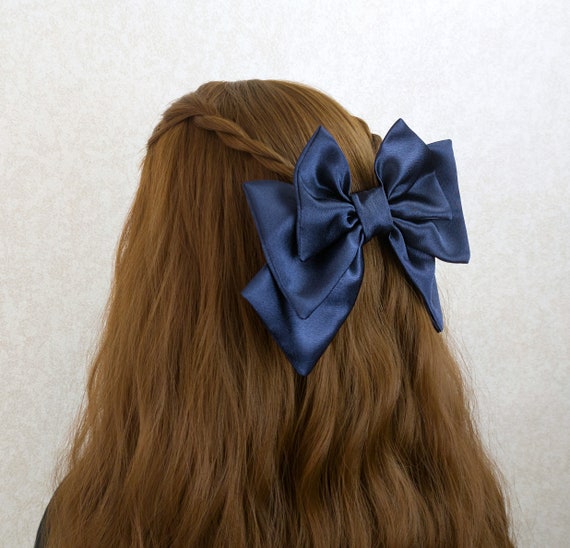 Large Satin Hair Bows Hair Ribbons for Women 4PCS Big Long Light