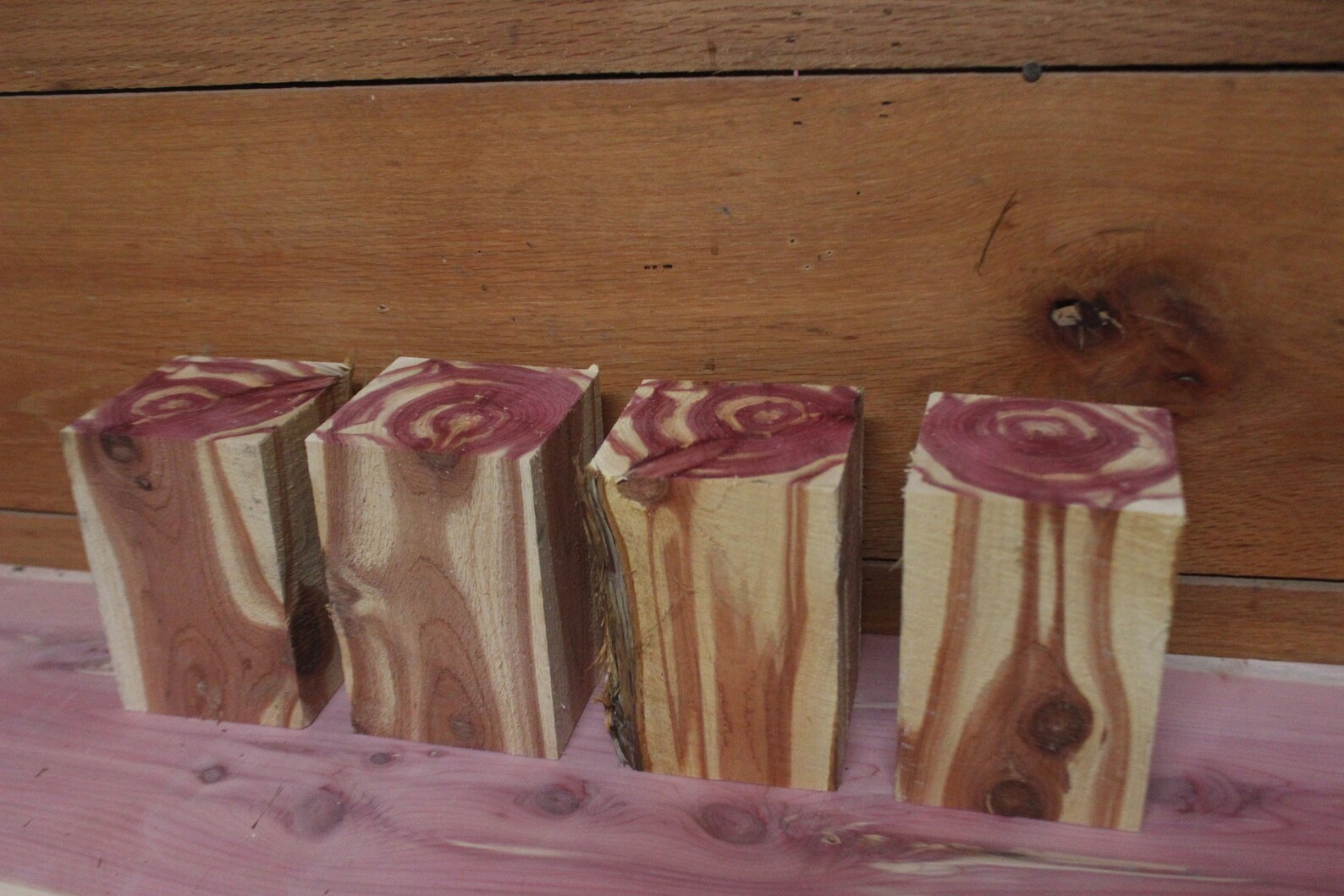 Four Red Cedar Blocks Rustic Material 5 1/2 inches Carving Etsy