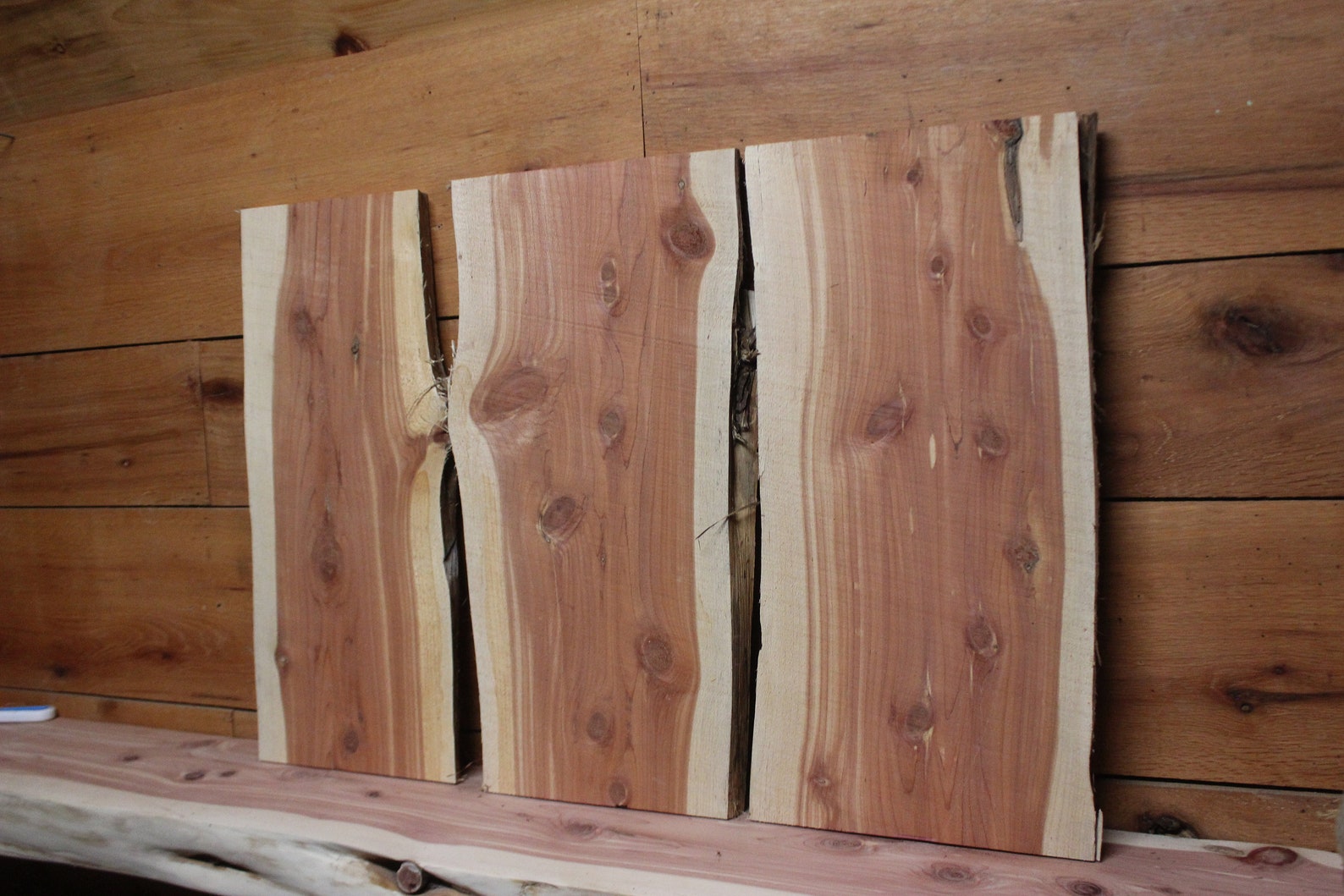 Red Cedar Live Edge Slabs Three Red Cedar Slabs Etsy