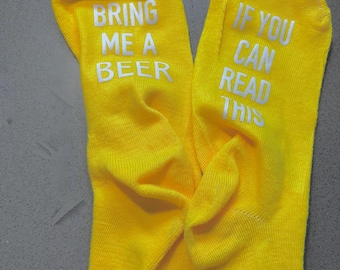 Novelty Socks If You Can Read This Socks Talking Socks Beer Socks Trendy Socks Fun Gift Novelty Gift Socks for Her Gift For Beer