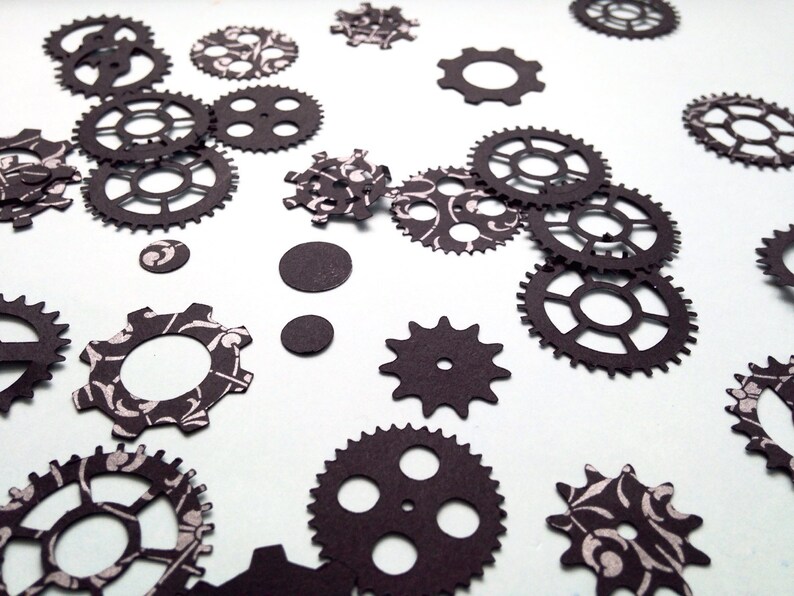 Steampunk Party Table Scatter Confetti Kraken Gears Confetti Party Decorations Goth Party Punk Decor Party Table Scatter Confetti PRTC01 image 3