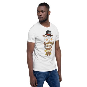 Steampunk Short-Sleeve Unisex T-Shirt Owl T-Shirt Steampunk Owl Shirt for Owl Lover Steampunk Clothes Steampunk Gift image 3