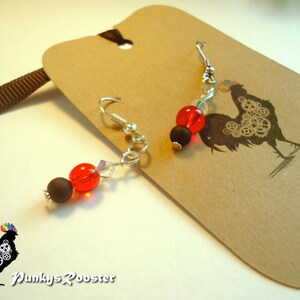 Gothic Swarovski Crystal Earrings Dressy Earrings Fancy Steampunk Red and Black Beads Nickel and Lead Free Ear Wires PR05 image 3