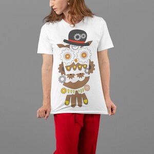 Steampunk Short-Sleeve Unisex T-Shirt Owl T-Shirt Steampunk Owl Shirt for Owl Lover Steampunk Clothes Steampunk Gift image 5