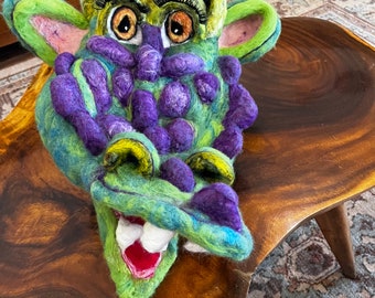 Dragon Head Taxidermy Fantasy Creature Needle Felted Wool Sculpture Customized To Your Color Ideas One Of A Kind Faux Taxidermy Dragon Head