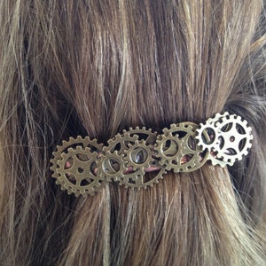 Steampunk Barrette Steampunk Bride NonTraditional Wedding Punk Industrial Hair Accessory Victorian Hair Accessory Large Barrette Hair Clip