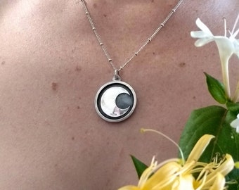 Ethical Sterling Silver Celestial Moon Shadowbox Pendant