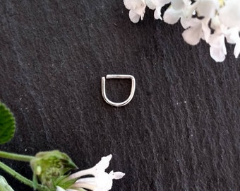 Ethical Recycled Silver D-Shaped Septum Ring