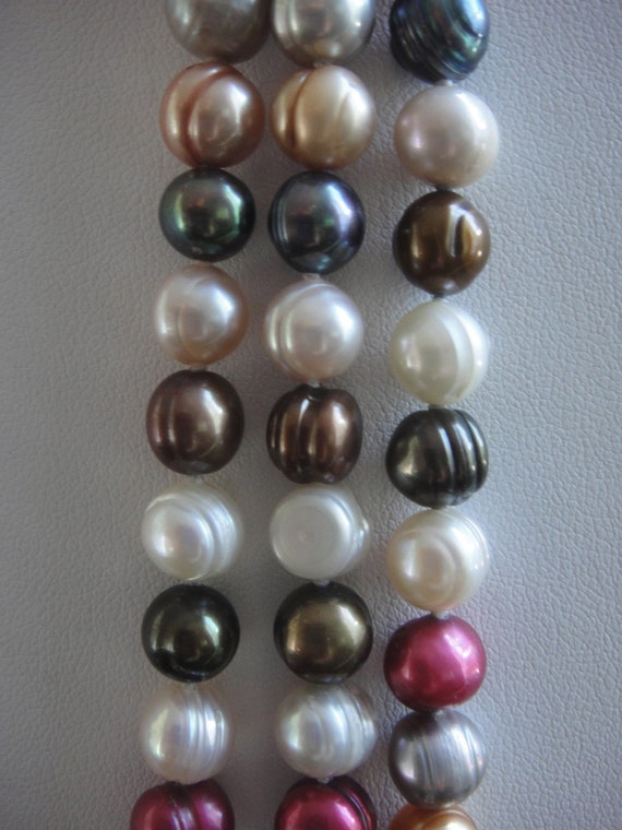Genuine Fresh Water Multi color Pearl Necklace  6… - image 7