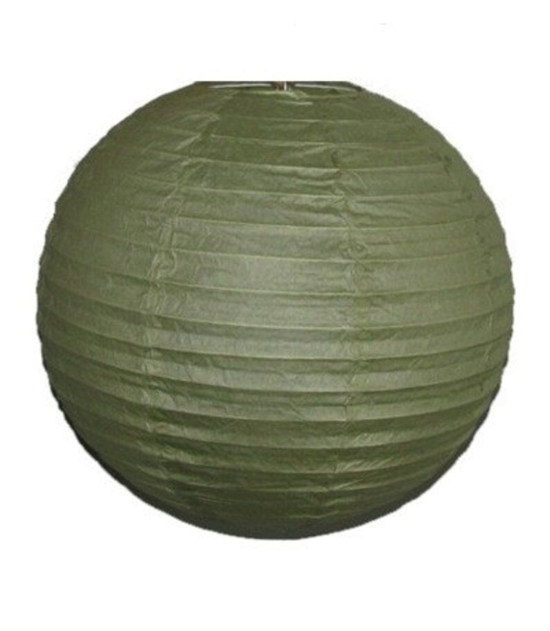 12 Round Sage Green Party Paper Lantern Luau Supplies Etsy
