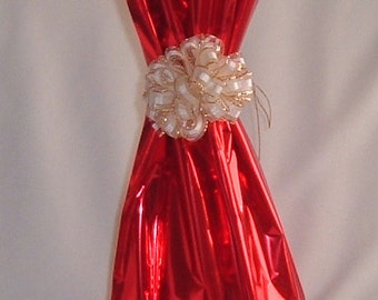 6.5" x 20" Flat Metallic Red Bottle / Wine Bags Gift Pouch - (5 Bags) - Wedding Favor Gift Bags/Pouches