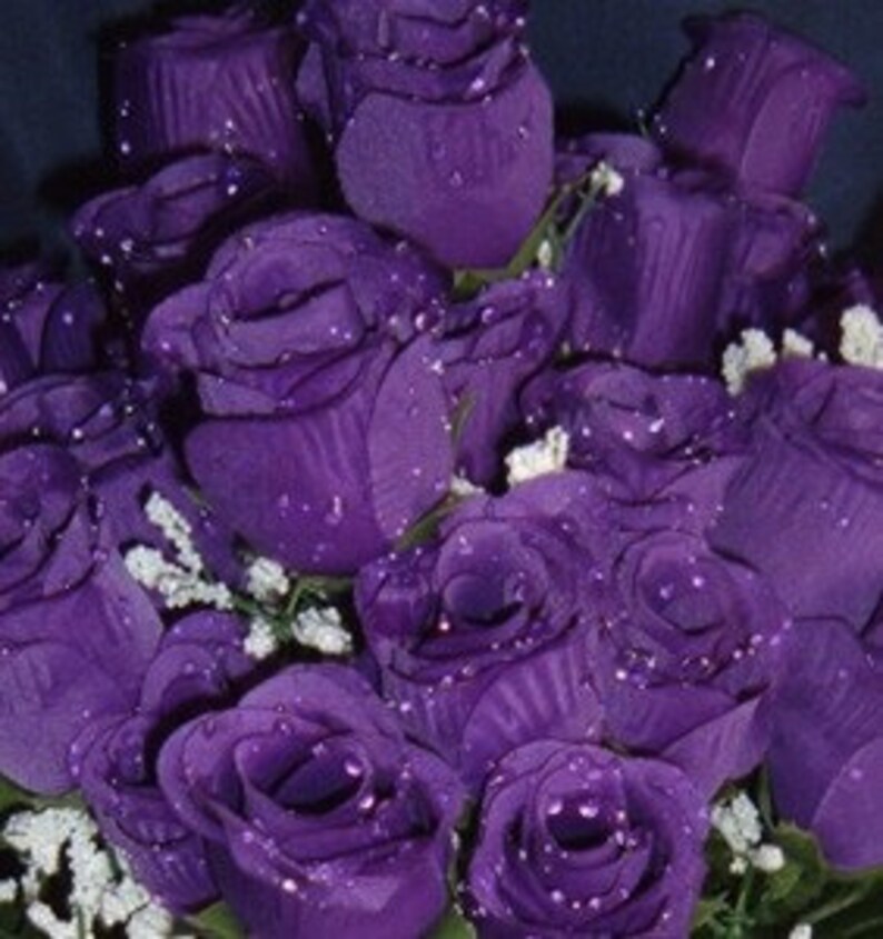 Bridal Floral Wedding Flowers Bridal Bouquet Roses Purple Silk Rose Flowers Raindrops Centerpiece Flower Arrangement Supplies