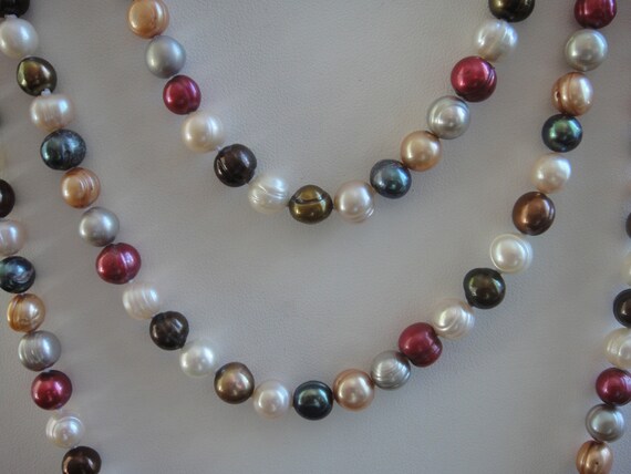 Genuine Fresh Water Multi color Pearl Necklace  6… - image 8