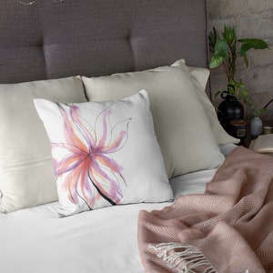 Flower Cushion, Colorful Home Decor, Abstract Art Pillows, Watercolor Pillows, Abstract Sofa Pillows, Sofa Cushion, Contemporary Pillows