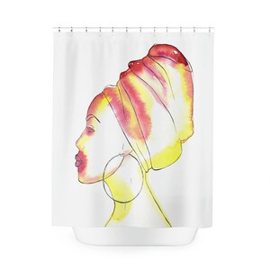 White Shower Curtain, Shower Curtain, Portrait Shower Curtain, Unique Shower Curtain, Bath Room Decor, Shower Accessorie,Colorful Home Decor