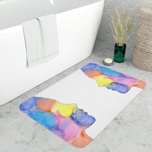 Unique Bath Mat, Bathroom Rugs, Bathroom Accessories, Bath Mat Cute, Abstract Bath Mat, Colorful Mat, Bath Rug Bathroom, Bath Rug Non Slip