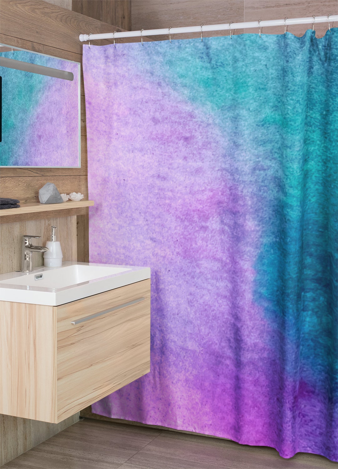 Colorful Shower Curtain, Styling Accessories, Watercolor Shower Curtain, Unique Shower