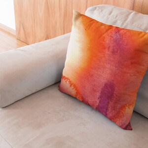 Red Cushion, Colorful Home Decor, Abstract Art Pillows, Watercolor Pillows, Abstract Sofa Pillows, Red Sofa Cushion, Contemporary Pillows