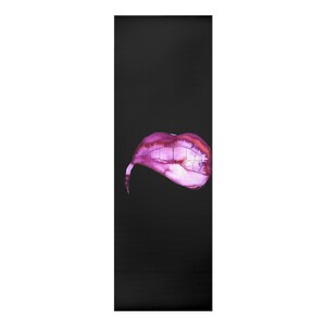 Yoga Mat, Black Yoga Mat, Unique Yoga Mat, Purple Lips Yoga Mat, Yoga Accessories, Yoga Lover Gift, Foam Yoga Mat, Boho Yoga Mat,Pilates Mat