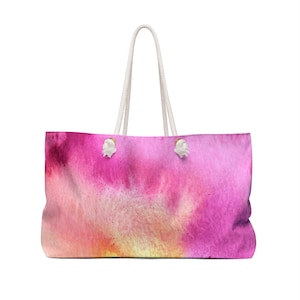 Weekender Tasche, Einzigartige Taschen-Accessoires, Bunte Einkaufstasche, Stylische Weekender Tasche, Weekender Tasche Damen, Weekender Tasche Groß, Rosa Gelb Tote
