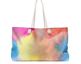 Weekender Bag, Unique Bag Accessorie, Stylish Weekender Bag, Weekender Bag Women, Weekender Tote Bag, Unique Weekender Bag, Rainbow Tote Bag