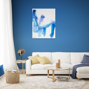 Blue Print Wall Art, Abstract Living Room Art, Femenist Art, Unique Artwork, Line Art, Modern Watercolor Art, Green Art, Face Painting