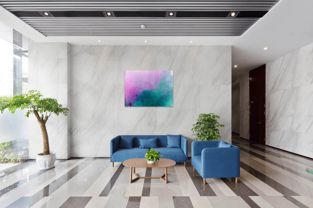 Large Purple Wall Art, Purple Watercolor Print, Abstract Living Room